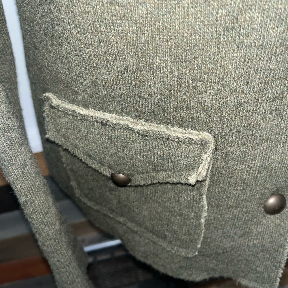 Italy Italian Wool Military jacket fitted button Sweater coat warm coz… - Picture 8 of 14